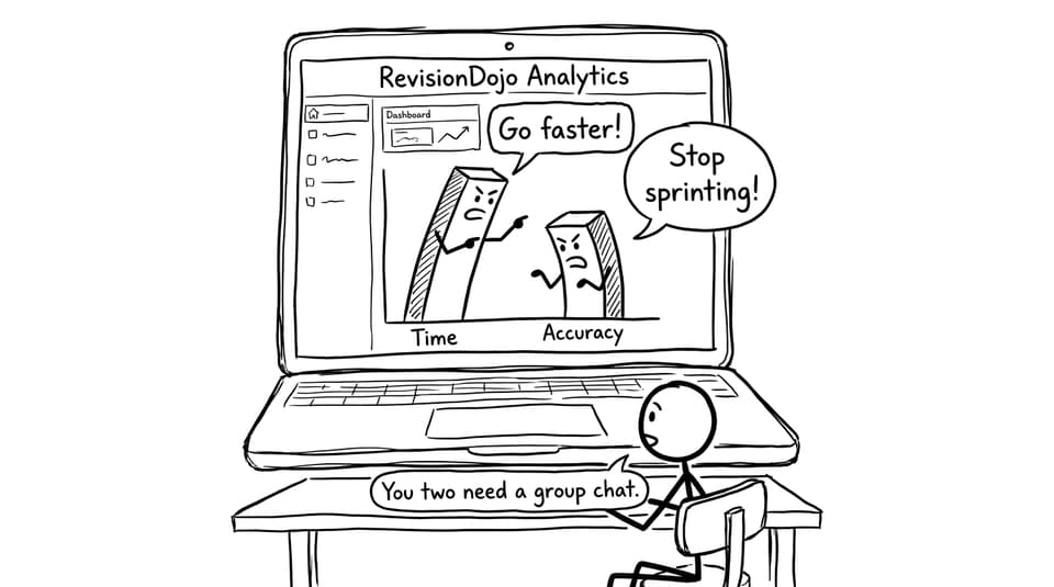 Time and Accuracy arguing on a dashboard