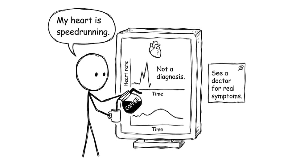 Heart rate “speedrunning” joke comic