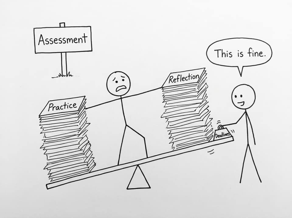 Seesaw practice vs reflection joke