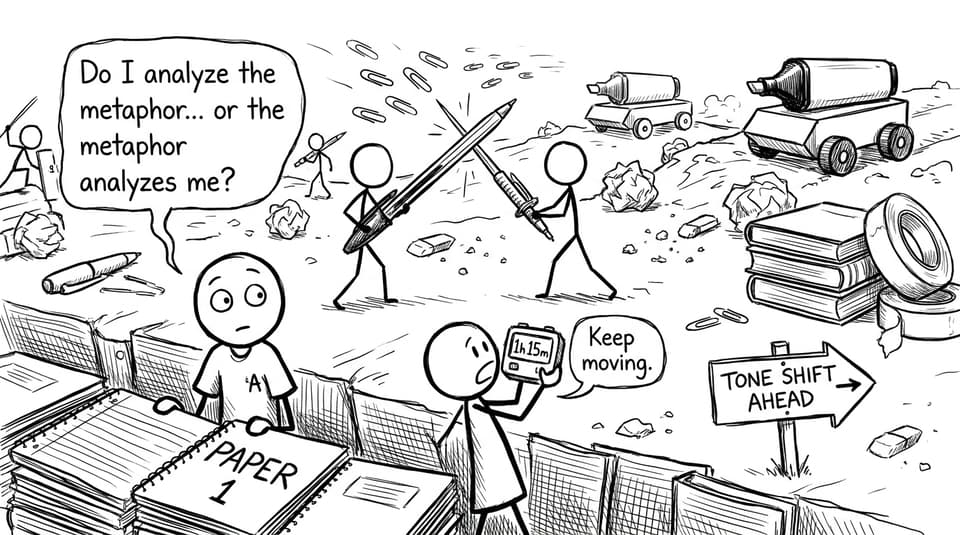 Stationery battlefield with Paper 1 trench