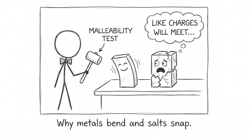 Why metals bend and salts snap.