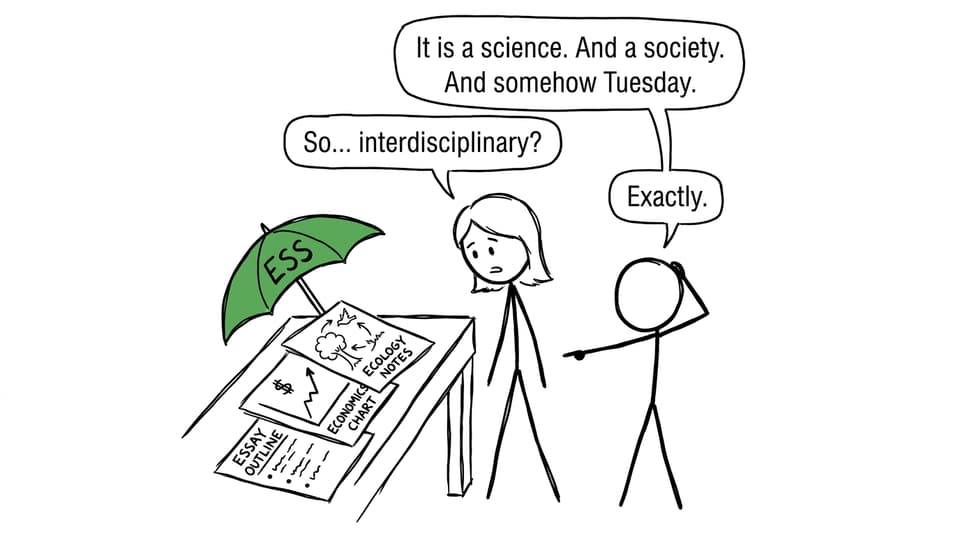 A humorous comic about ESS combining science and society