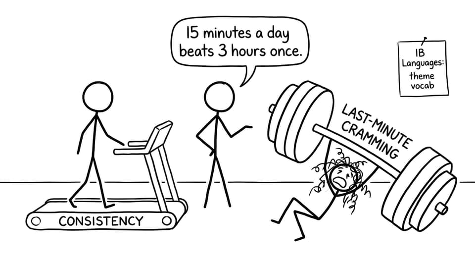 Consistency treadmill vs cramming comic