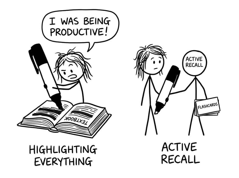 Highlighting everything meets active recall