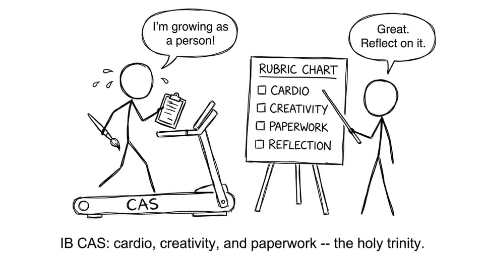 CAS treadmill reflection comic