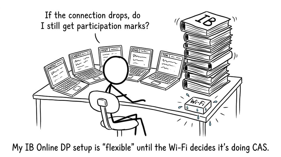 My IB Online DP setup is 'flexible' until the Wi‑Fi decides it's doing CAS.