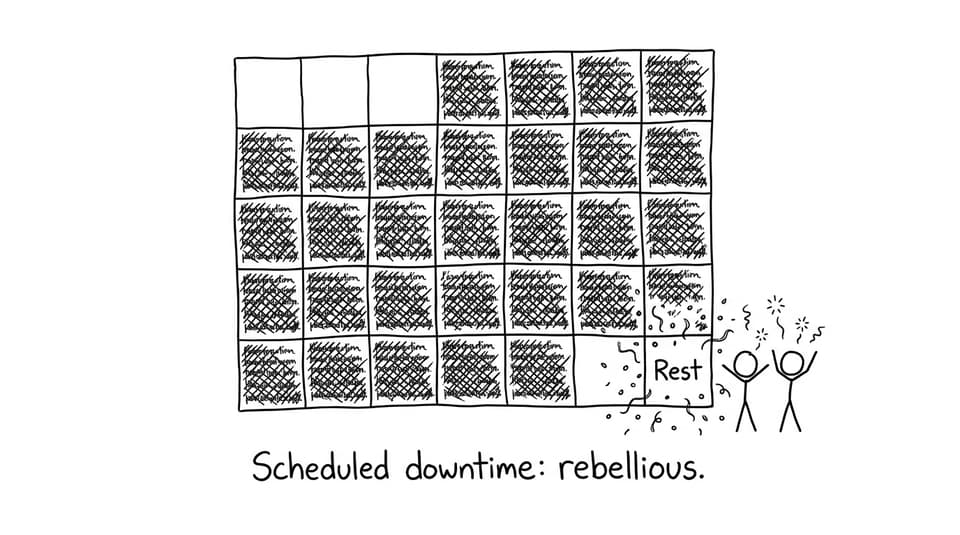 Calendar celebrating scheduled rest