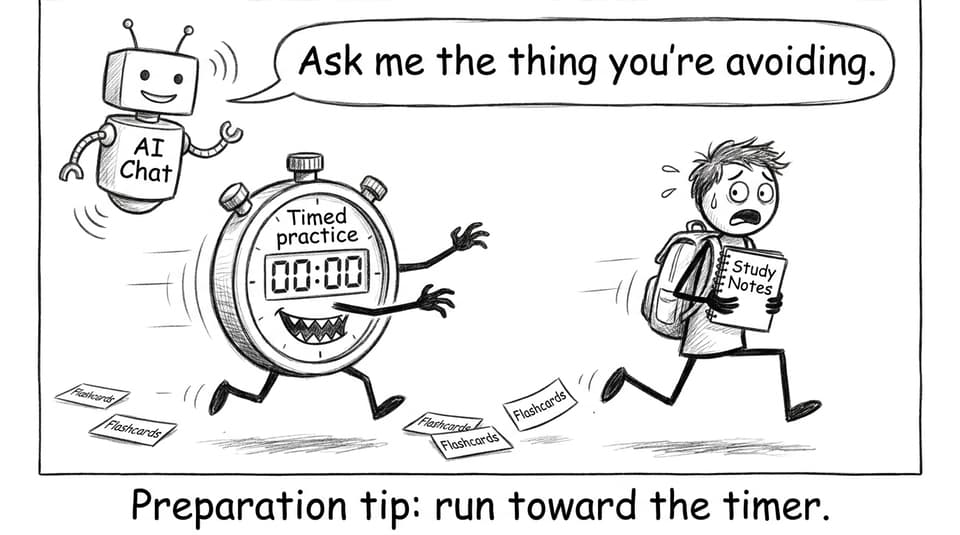 Timed practice chasing student comic
