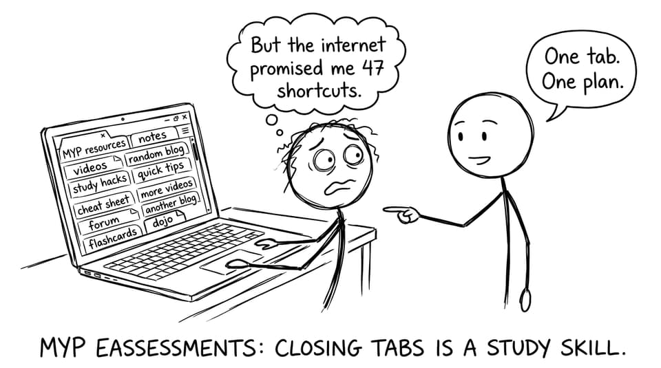 A student closes 47 tabs to focus for MYP eAssessments