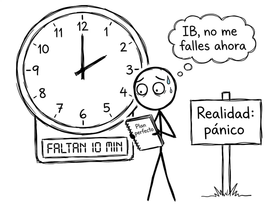 Humor sobre el minuto final del IB