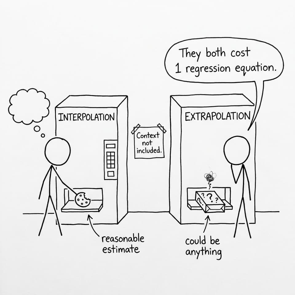 Interpolation vs extrapolation vending machines