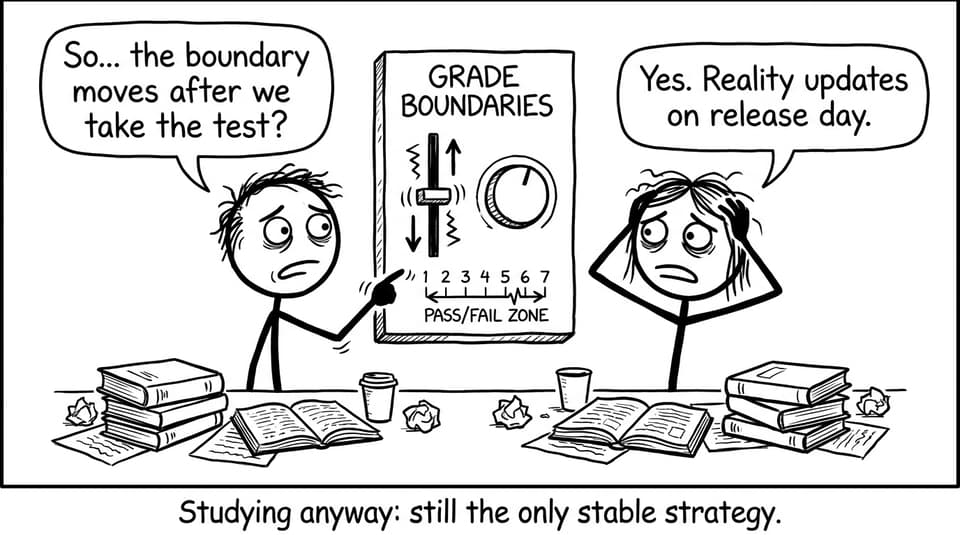 Grade boundaries move like a thermostat