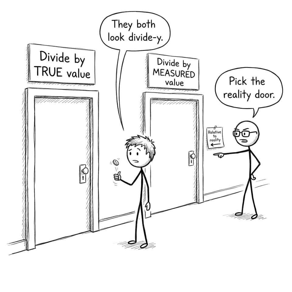 A comic about choosing the correct denominator