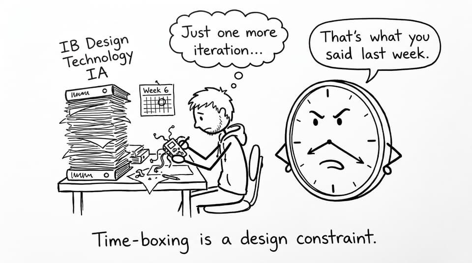 A student time-boxing their IA like a design constraint