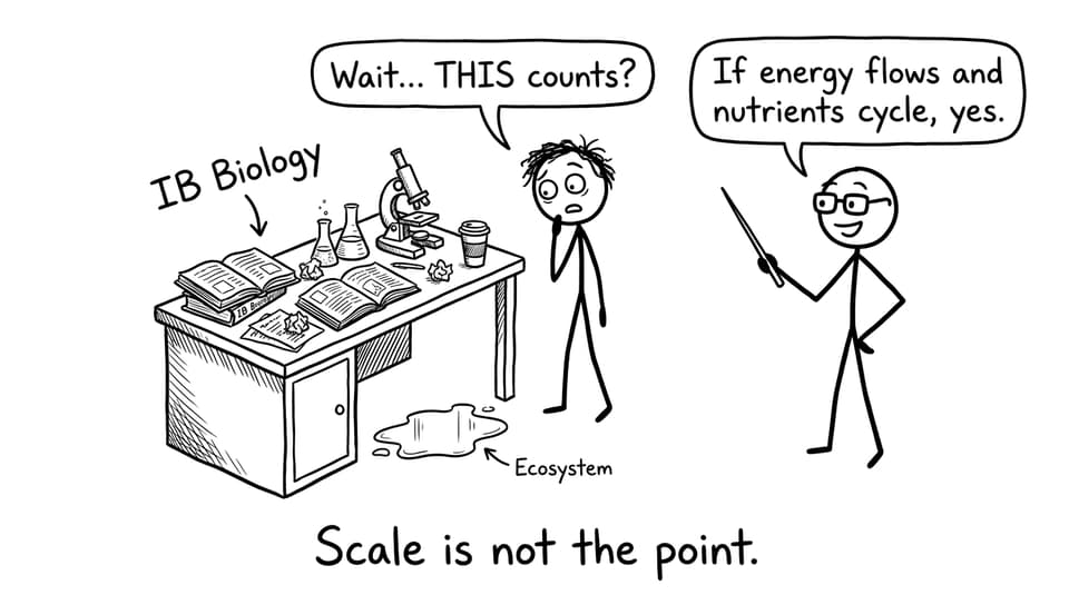 A puddle that "counts" as an ecosystem