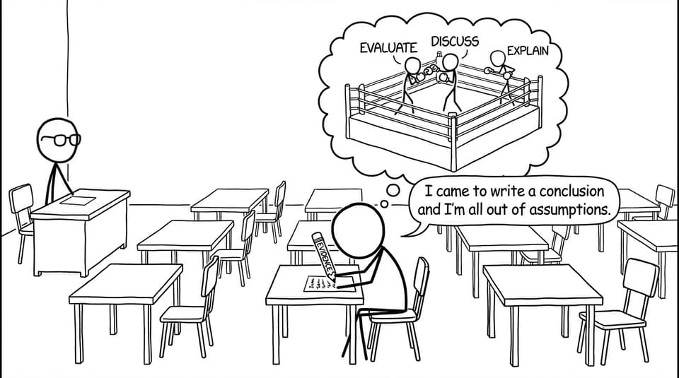 Exam hall command terms comic