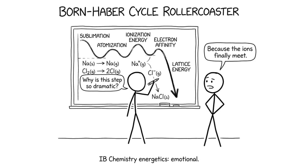 Born-Haber cycle as an emotional rollercoaster