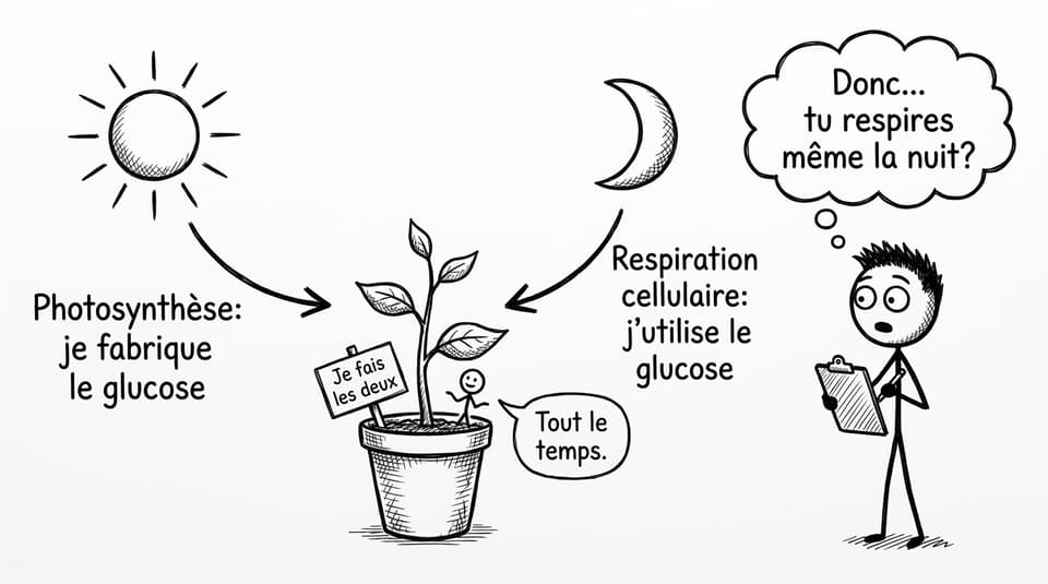 Photosynthèse vs respiration chez les plantes