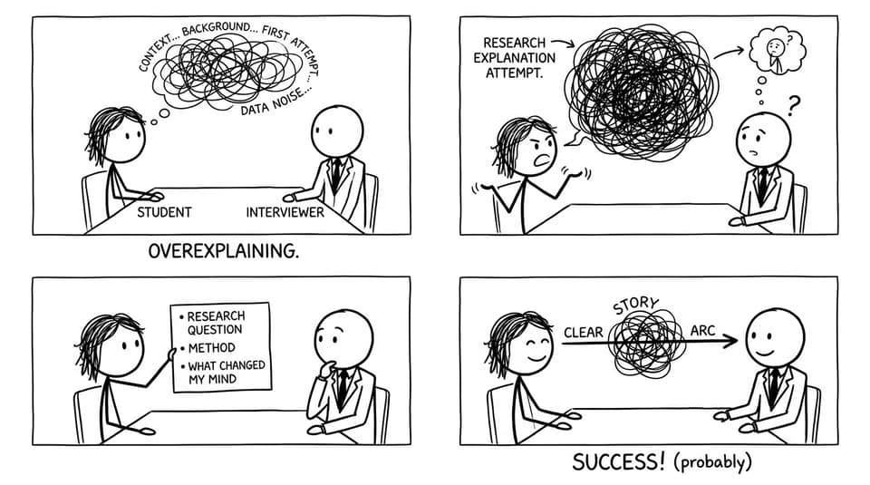 Interview explanation turns from knot to 3 bullets
