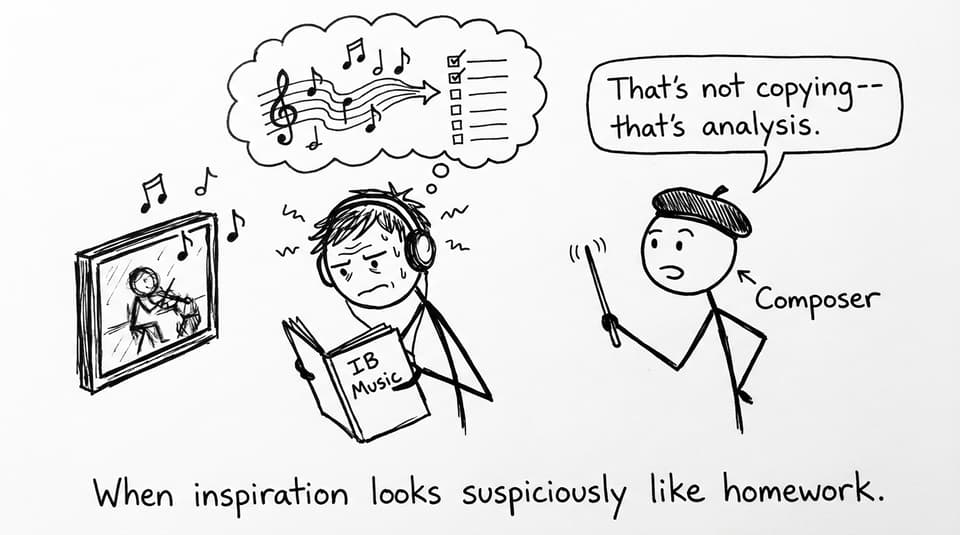 An IB student using film music for analysis