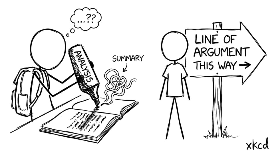 Highlighter turning analysis into spaghetti labeled summary