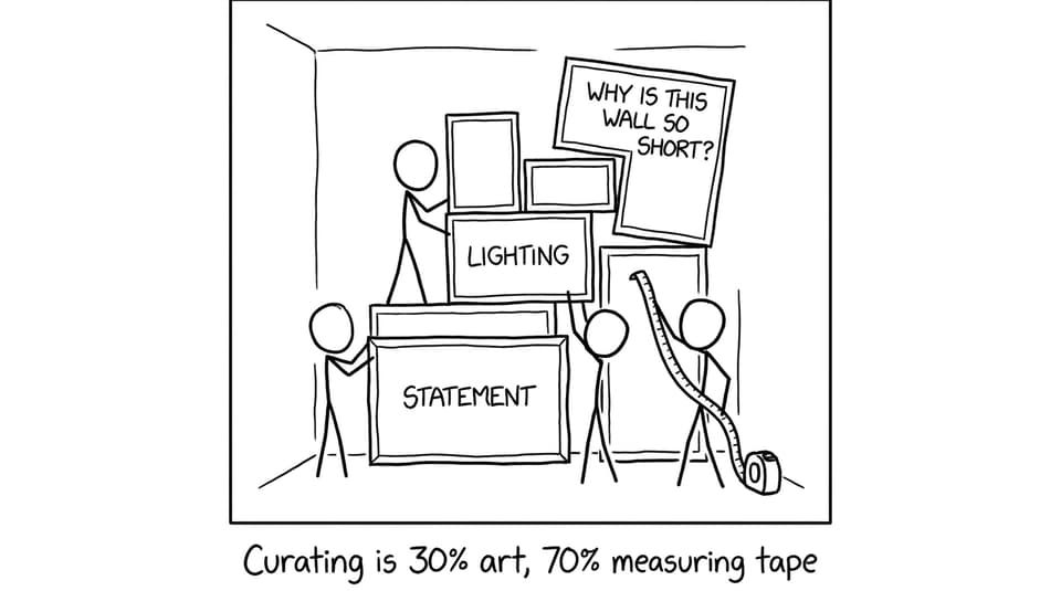 Exhibition curation as frame-Tetris