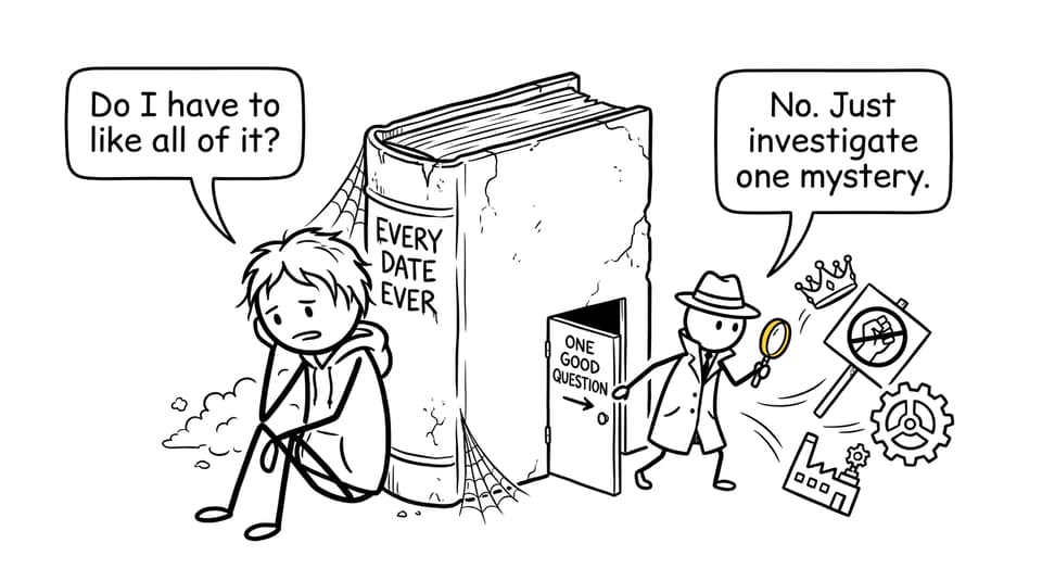 A bored student discovers that History can begin with one good mystery