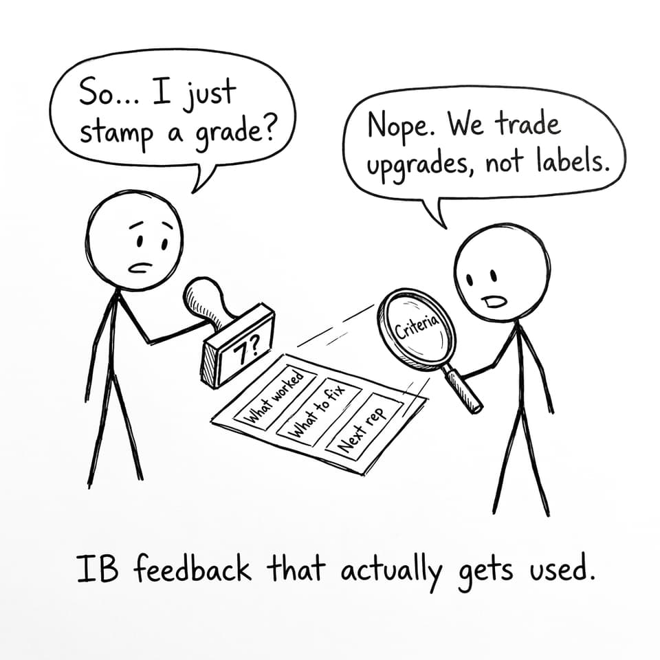 Peer feedback stamp vs criteria