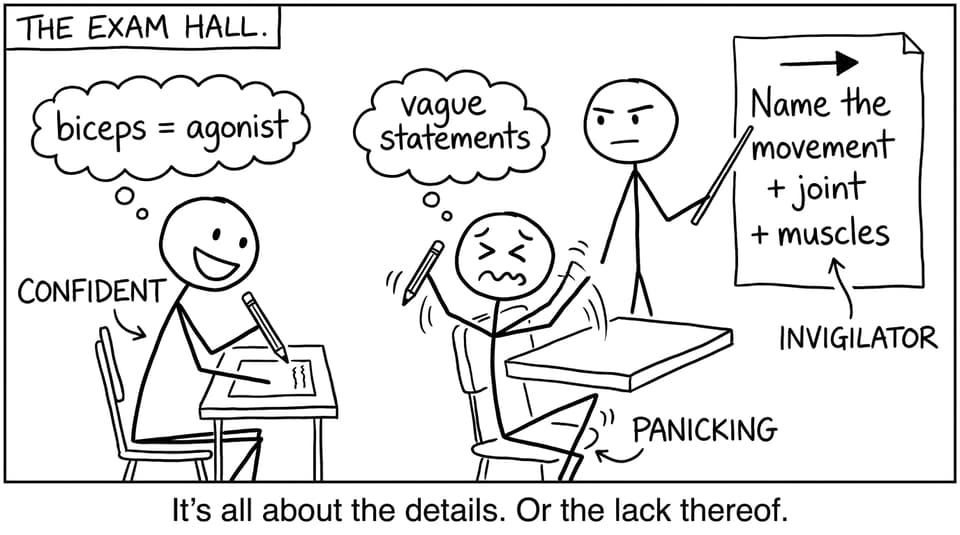 Exam hall: vague statements lose marks