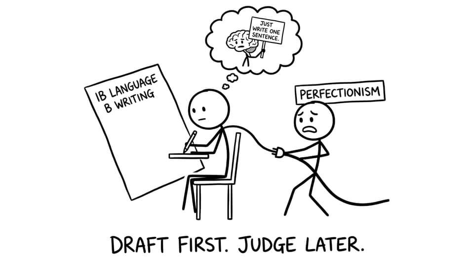 A student fights perfectionism while drafting