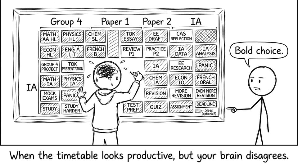 When the timetable looks productive, but your brain disagrees.