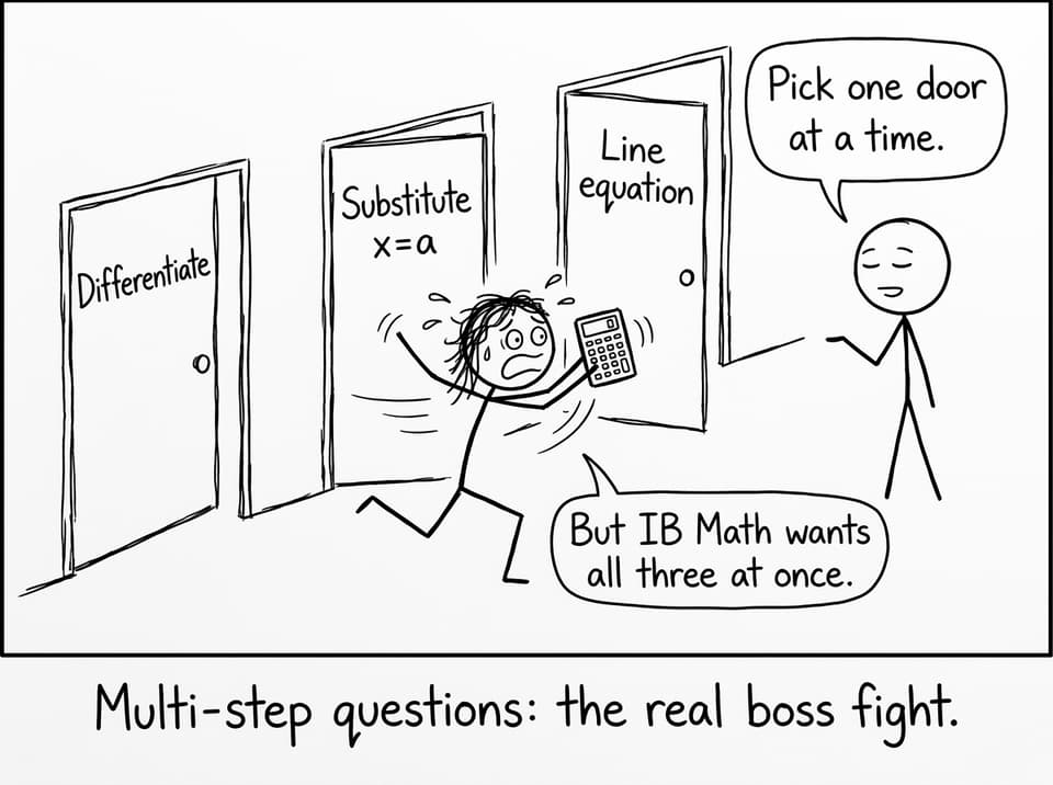 Three-door boss fight for multi-step line questions