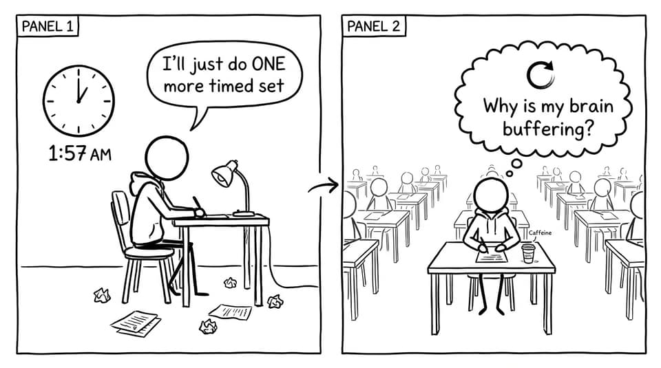 Comic about late-night timed sets and brain buffering
