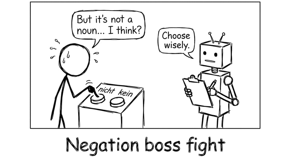 A funny comic about nicht vs kein
