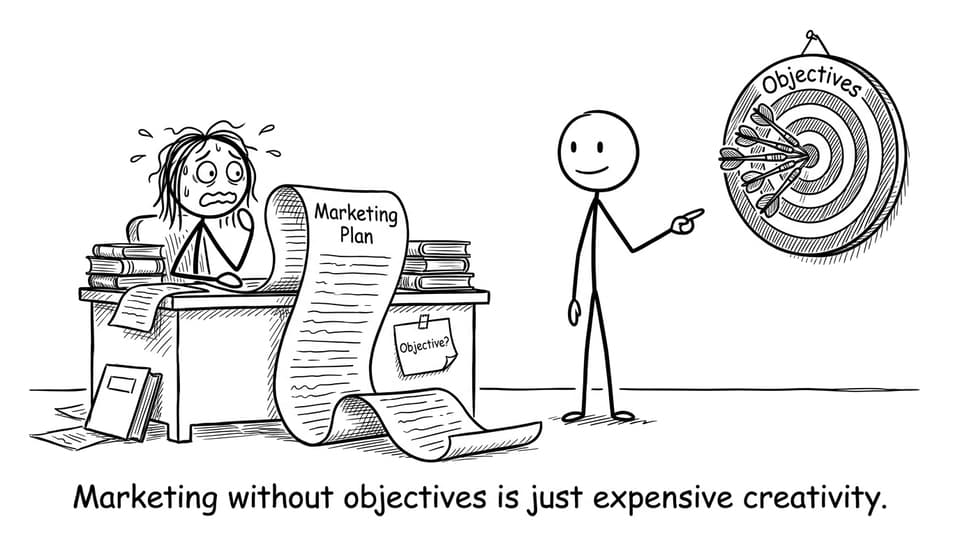 Marketing without objectives comic