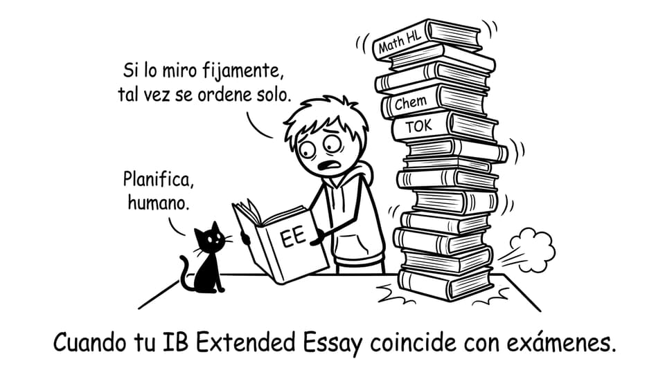 Comic: el torreón de tareas del IB