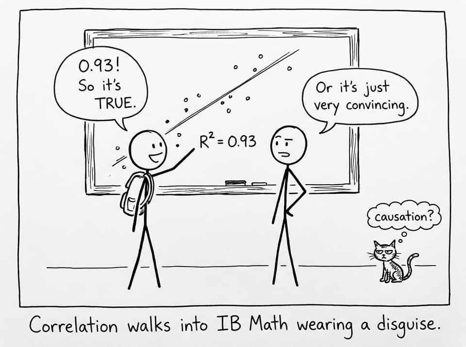 IB Math correlation disguise comic