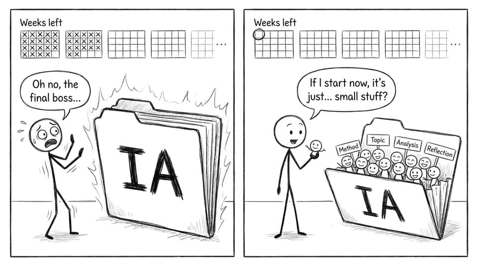 A student faces the IA folder like a boss battle