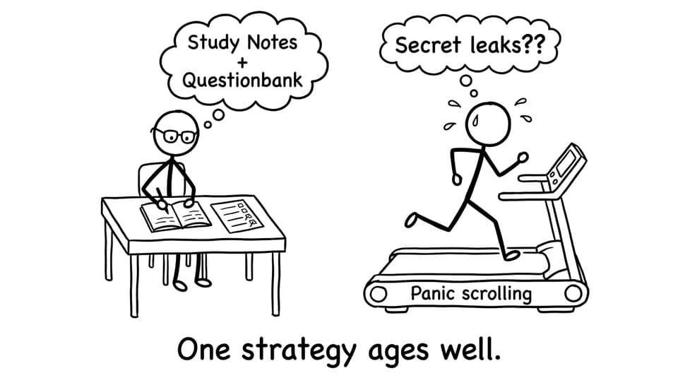 Comic about panic scrolling vs studying