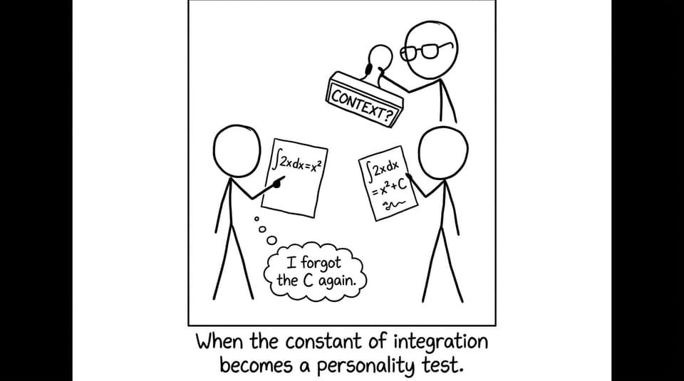 Constant of integration as personality test