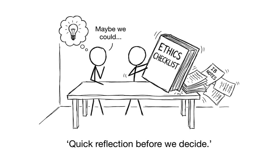 Student council opens giant ethics checklist binder