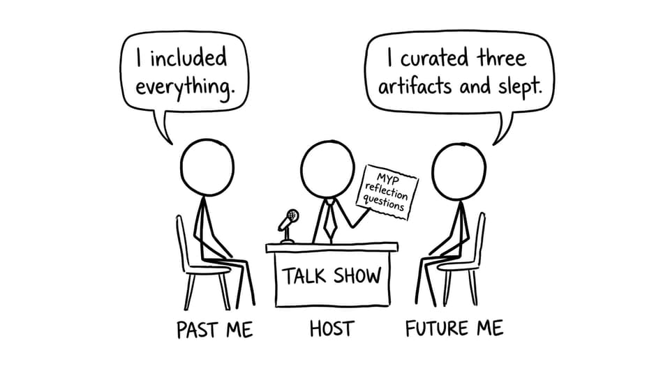 A talk show with Past Me vs Future Me
