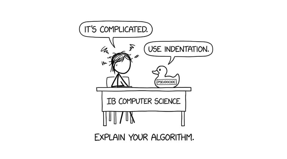Student vs pseudocode rubber duck