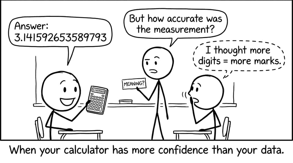 Student copies calculator confidence