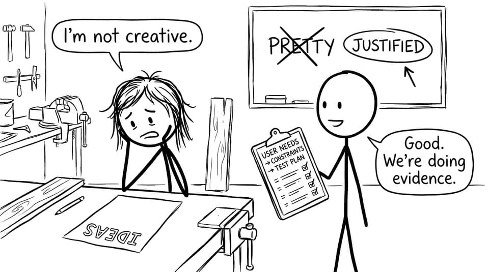 Student uses a checklist instead of “inspiration”