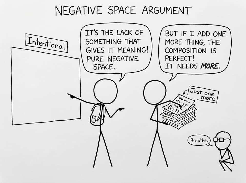 Argument about negative space labeled “Intentional”