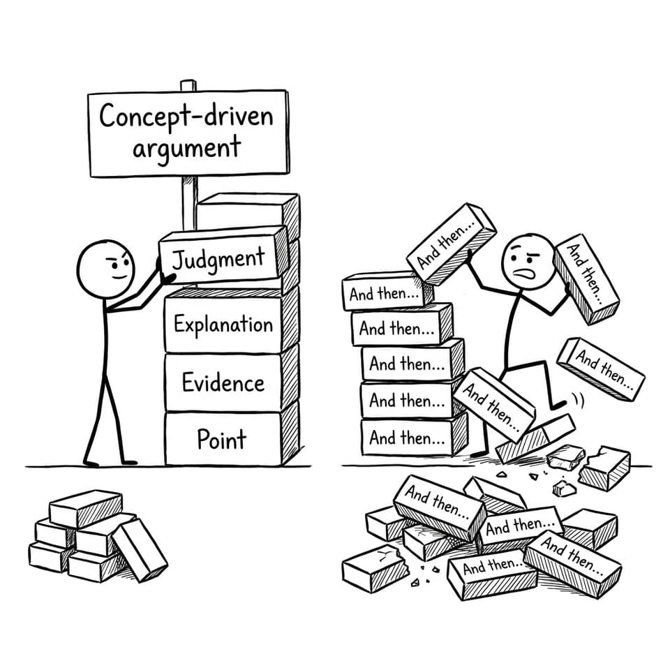 Essay bricks vs “and then” bricks