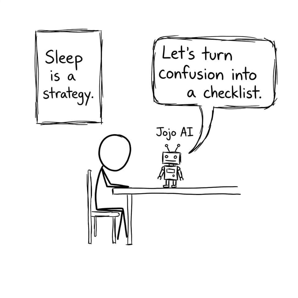 A funny Jojo AI checklist comic