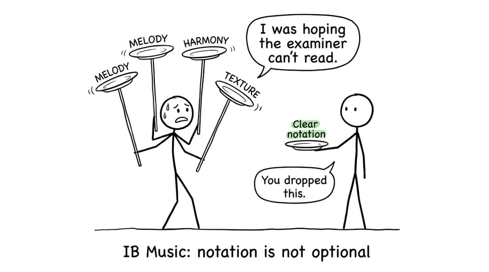 Balancing musical elements with notation