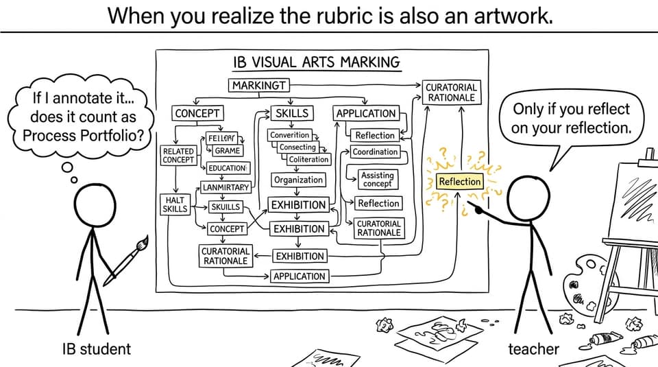 A funny IB Visual Arts rubric comic